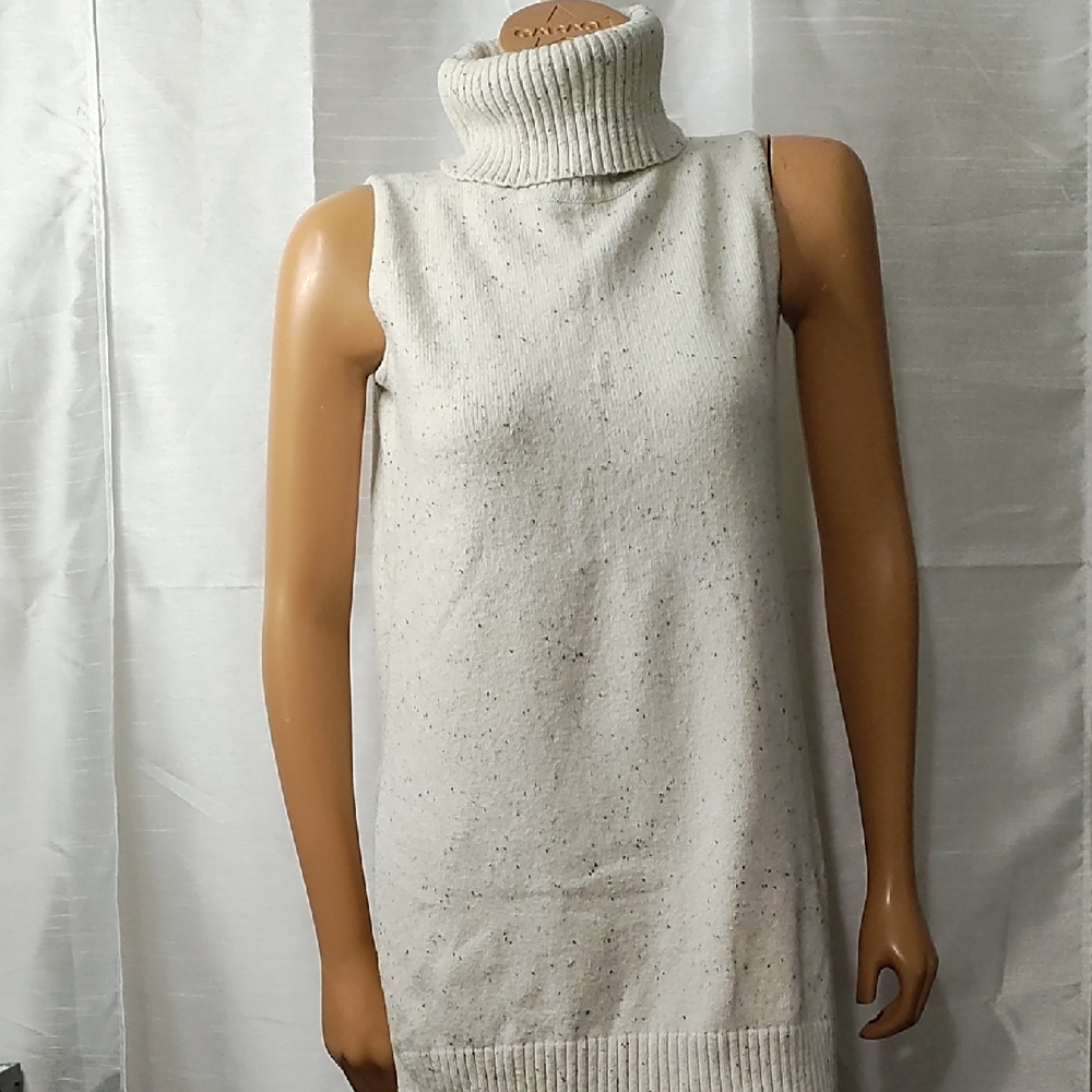 MarlaWynne Cream Cowl Neck Sleeveless Sweater